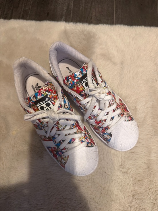 adidas Other - adidas Kids White Sneakers with Multicolor Cartoon Panels